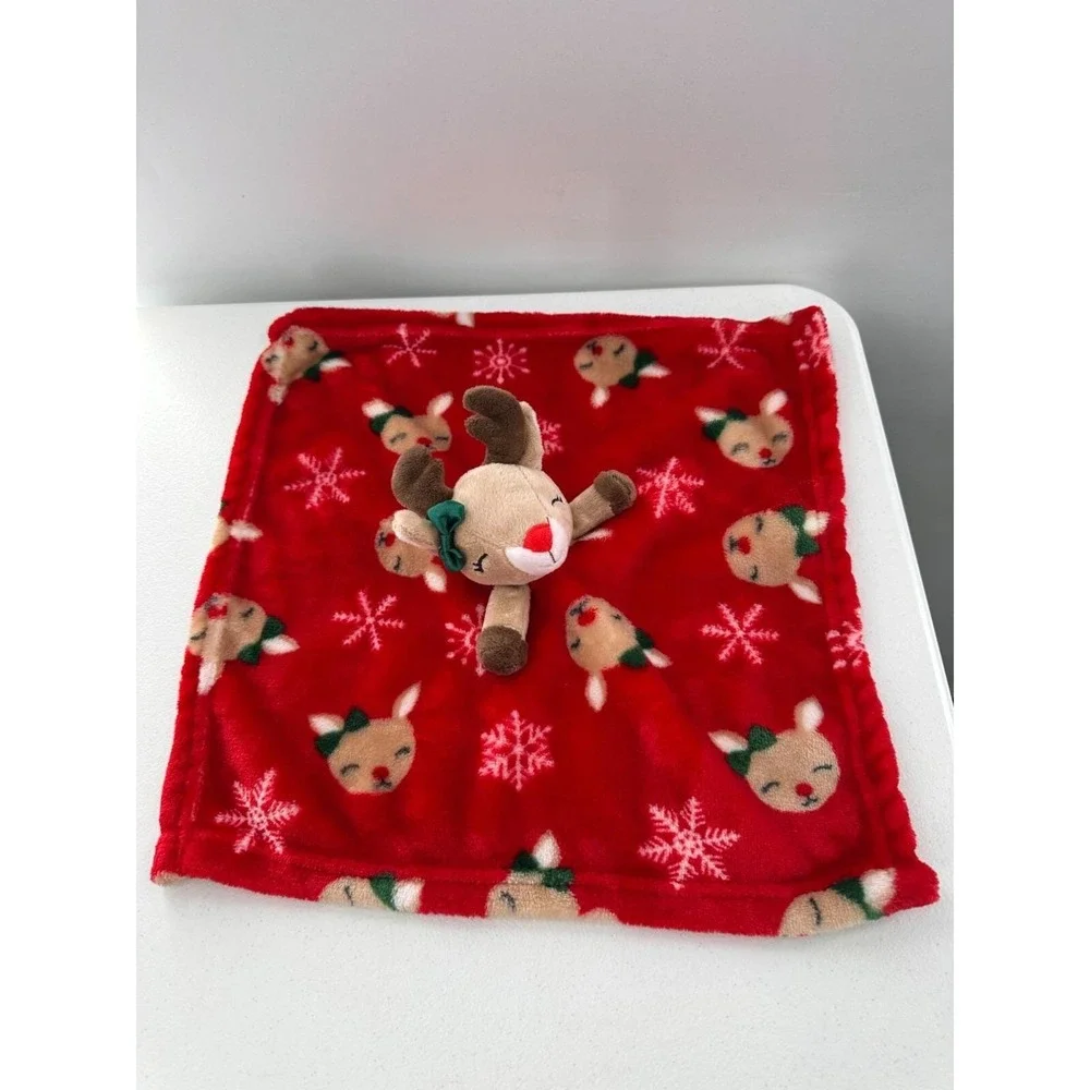 HB Rudolph Red Plush Baby Lovey Security Blanket Reindeer 14